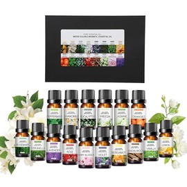 Aceites Esenciales de Aromaterapia 16PCS, Aceites Esenciales para Difusor, Hacer Velas Aromaticas y Jabón, Aceite Esencial Natural Conjunto de Difusores, 16x10ml