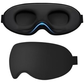 Gritin 100% Blackout Sleep Masks for Women & Men -3D Ultra Soft Comfortable Zero Eye Pressure Eye Mask for Sleeping for Side Sleepers with Adjustable Strap, Ergonomic Design Blindfold for Travel/Sleep