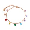 lokaerlry Titanium Stainless Steel Chain & Link Bracelets Colorful CZ