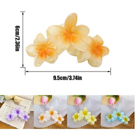 RUIENGCOMM 4 Pcs Flower Hair Clips, Non Slip Flower Claw Clips Strong Hold Hair Claw Large Hair Clip for Medium Thick Hair Hair Claw Clips for Women and Girls Straight, Curly & Wavy Hair
