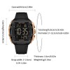 Luxury Men’s Digital Watch Tonneau Shape Dual Time 5ATM Waterproof