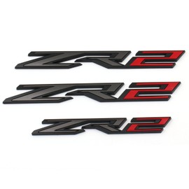 Mnneryss 3PCS Matte Black Red Fender Rear ZR2 Emblem Badge Compatible with Silverado Colorado (Black Red)