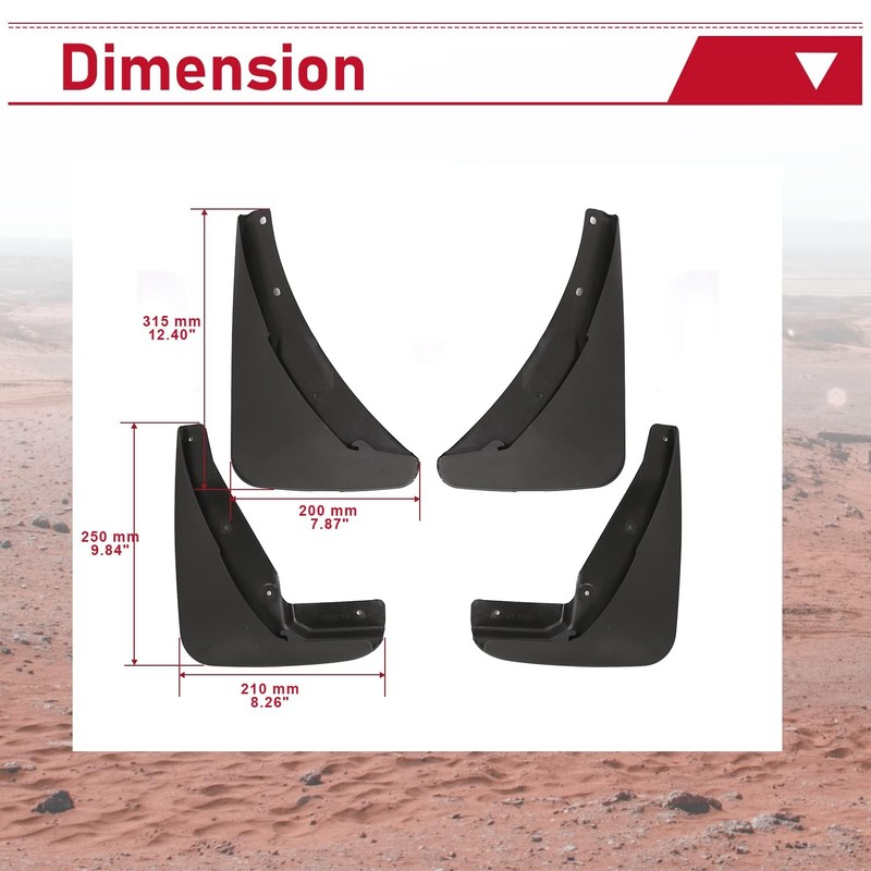 HECASA Heavy Duty Mud Flaps Guards Compatible with 2015-2023 Dodge