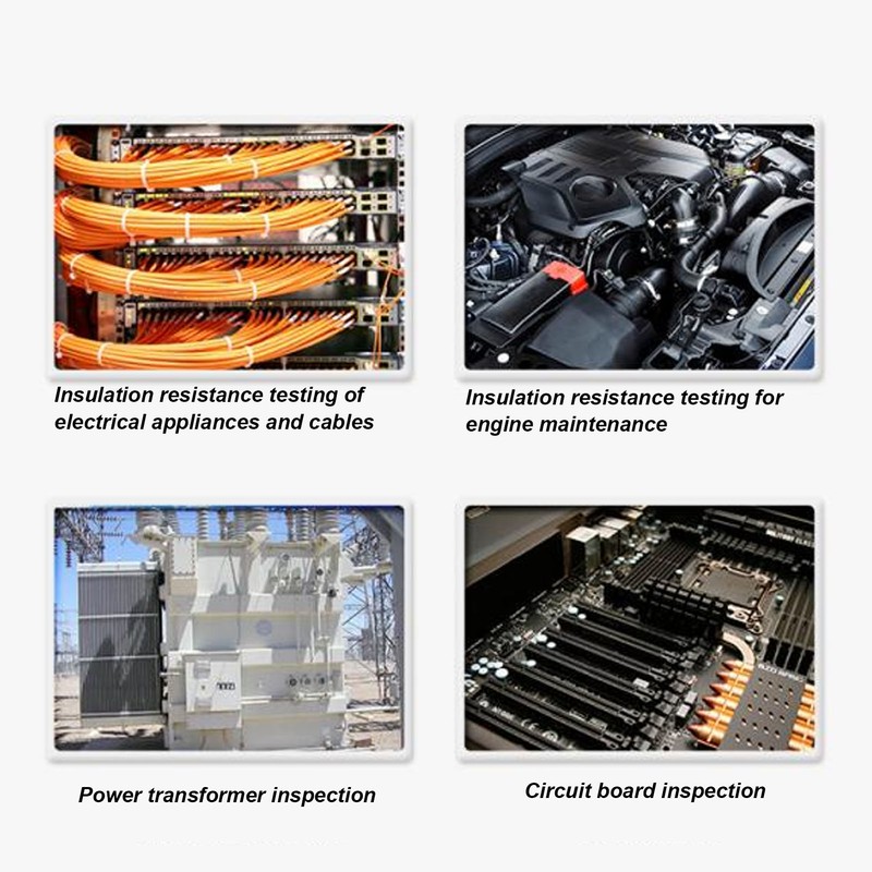 Insulation Tester Megohmmeter 50V~2500V Resistance Meter 1.3mA with Overload Protection