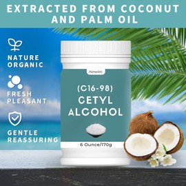 6 Ounce Cetyl Alcohol for Making Lotions, Premium Cetyl Alcohol Granules, Smooth and Emollient, Fresh and Pleasant, Suitable for Making Conditioners, Scrubs, Creams and More