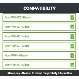 HTINDUSTRY Replacement Ear Pads Compatible with Jabra PRO 9400BS/PRO 9400/PRO 9450/PRO 9460/PRO/9465/PRO 9470 Headsets Ear Pads with Softer Protein Leather/Memory Foam