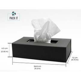 Caja Dispensador para Pañuelos Desechables (Kleenera) Práctica, Elegante y Decorativa Color Negro