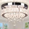 YPQXYHDA Led Crystal Raindrop Ceiling Light,11.8" Flush Mount Chandelier Light