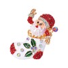 XGALBLA Christmas Brooch Pins Women Girls, Rhinestone Crystal Enamel Santa