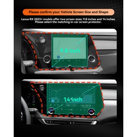 CDEFG Matte Anti Glare for 2025 Lexus RX Screen Protector, 14 Inch Touchscreen, 2023 2024 2025 RX (350, 350h, 450h+, 500h F SPORT) Accessories Matte Tempered Glass