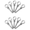 QWORK Threaded Eyebolts, 10 Pack 1/4" x 2" Long Stainless