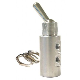 Pneumadyne Inc 2.13"L 303 Stainless Detented Metal Toggle 3-Way Toggle Valve, UNF - C032021