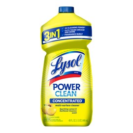 Lysol Power Clean Multi-Surface Cleaner, 2x Concentrated Pour, Sparkling Lemon & Sunflower Essence scent, 48 Fl Oz