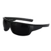 PLOPLO Super Dark Black Polarized Sunglasses Biker Rider Wrap Around