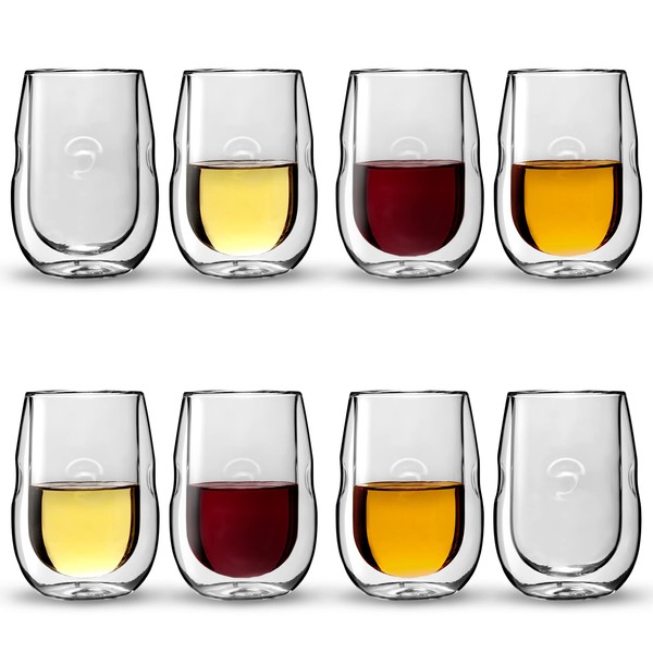 Ozeri Moderna Artisan Series Double Wall Insulated Wine Glasses - Set of 8 Wine and Beverage Glasses