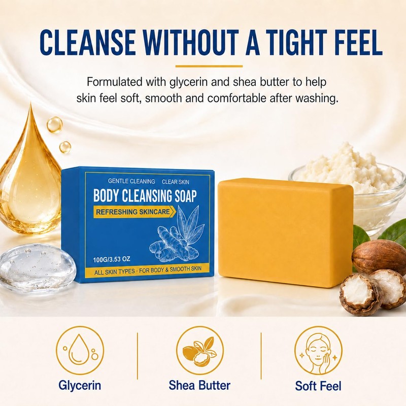 Turmeric Cleansing Soap Bar, Body Clarifying Oily Skin Bath Care