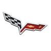 Pair Set C6 Corvette Emblem 2005-2013 Front Hood Rear Crossed