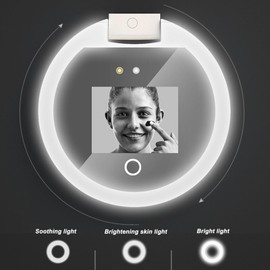 Tragbarer Reise Kompaktspiegel mit UV Kamera für Sonnenschutztests, Beleuchteter Spiegel mit 2 facher Vergrößerung für die Handtaschentasche, 3,5 Zoll Taschenformat L