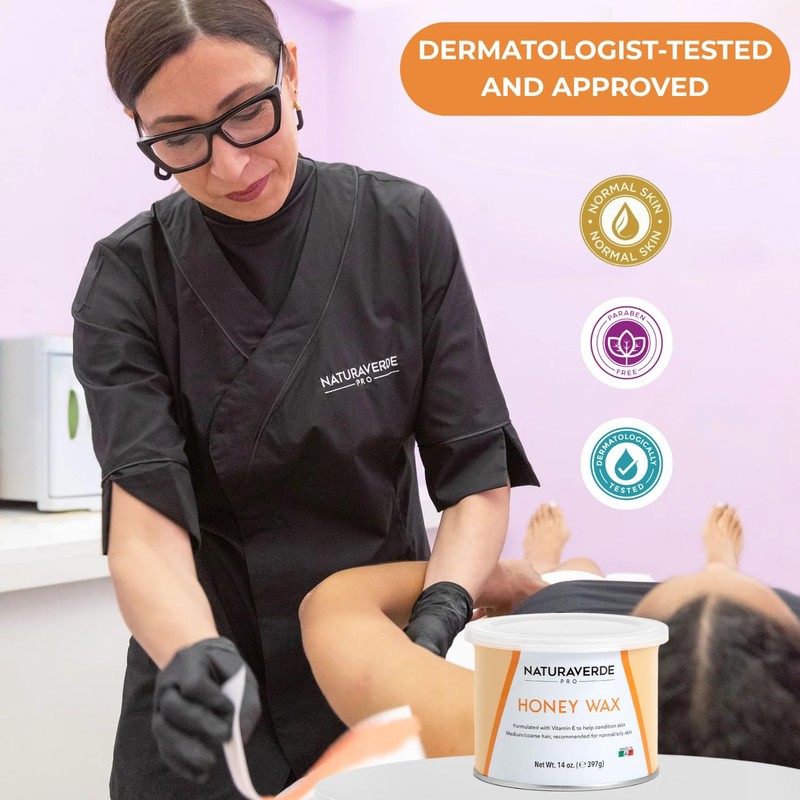 NaturaverdePro Honey Soft Wax for Body and Facial Hair Removal,