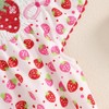 baorji Baby Girl Strawberry Outfit Strawberry Print Smocked Romper Short