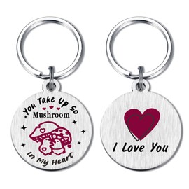 FALOGI Cute Keychain for Her Him, Wedding Anniversary Presents for Men Women Couple, Husband Wife Mushroom Lover Gifts