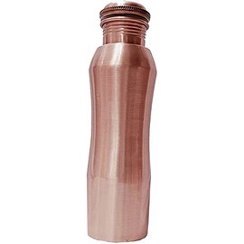 Kunal Pure Copper Water Bottle 34 Oz, Curve water Bottle Joint Free-Ayurveda Health For Travelling Purpose Copper Vessel for Drinking Water Bottle 1 Litre Gift, Capacity 1000 Ml