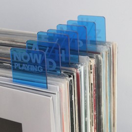 Acrylic Vinyl Record Dividers: Fluorescent Records Organizer Tabs LPs Alphabet Rectangular Separators Dividers for Vinyl Records, 7pcs, Blue