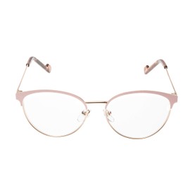 Contacta Elle Rose +1.00 - Lesebrille auf, Presbyopie, Frau mit Profilen und Details goldene Farben Pastell