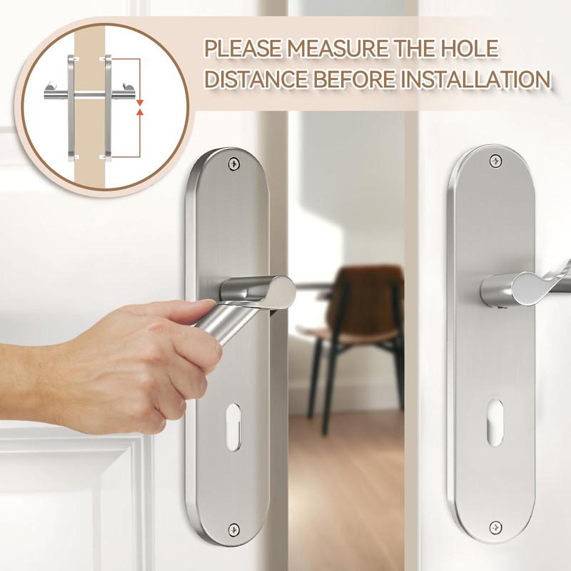 Bwintech 1 Set 72 mm Classic Zinc Door Handle on