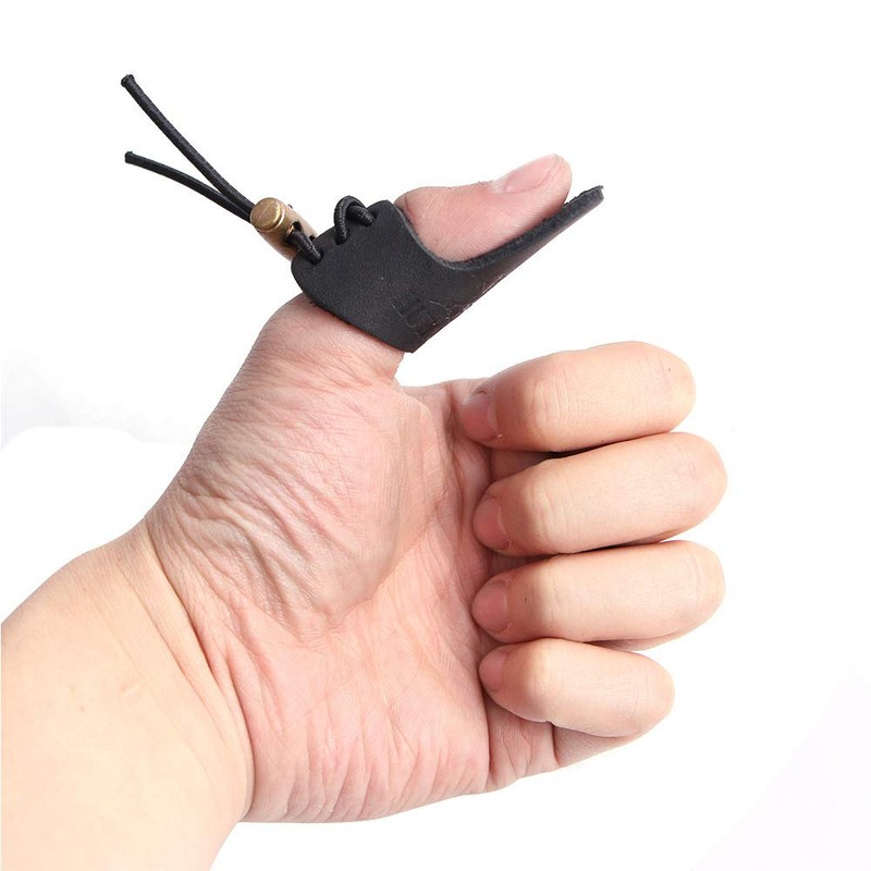 Namvo 2 Pcs Archery Finger Tab Leather Thumb Ring Arrow