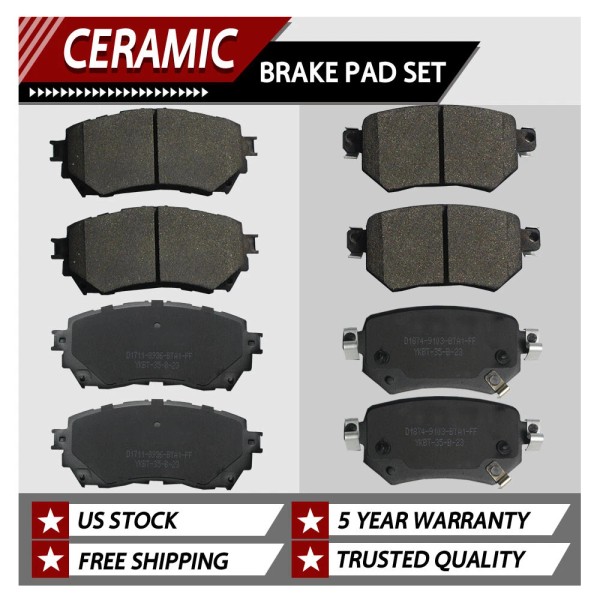SIPAUTEC Front & Rear Ceramic Brake Pads Set For Mazda