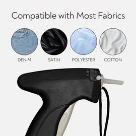 Micro needle clothing sewing gun, Mini clothing embroidery gun quick sewing tool, Fine stitch gun for clothes (Black)