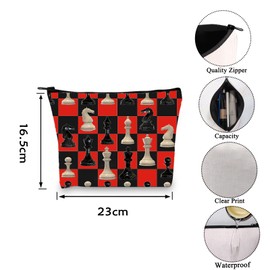 Funny Chess Zipper Pouch Makeup Bag Chess Master Gift Board Game Lover gift (Chess bag CA)
