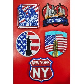 New York and Empire State Building 5PCS Iron ON SEW ON Embroidered Patches Set