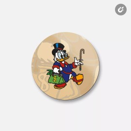 Unbranded Scrooge McDuck Cartoon Money | 4'' X 4'' Round Decorative Magnet