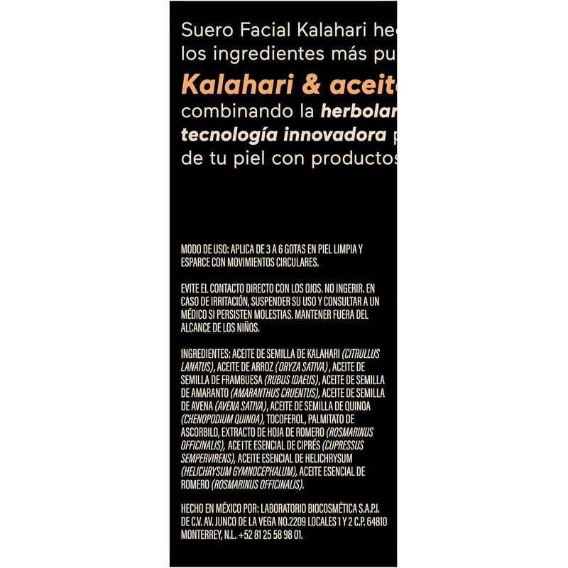 AHAL Serum Facial Aceite de Kalahari con Vitamina E 33