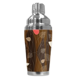 Mugzie "Abstract Mocha" Cocktail Shaker with Insulated Wetsuit Cover, 16 oz, Black