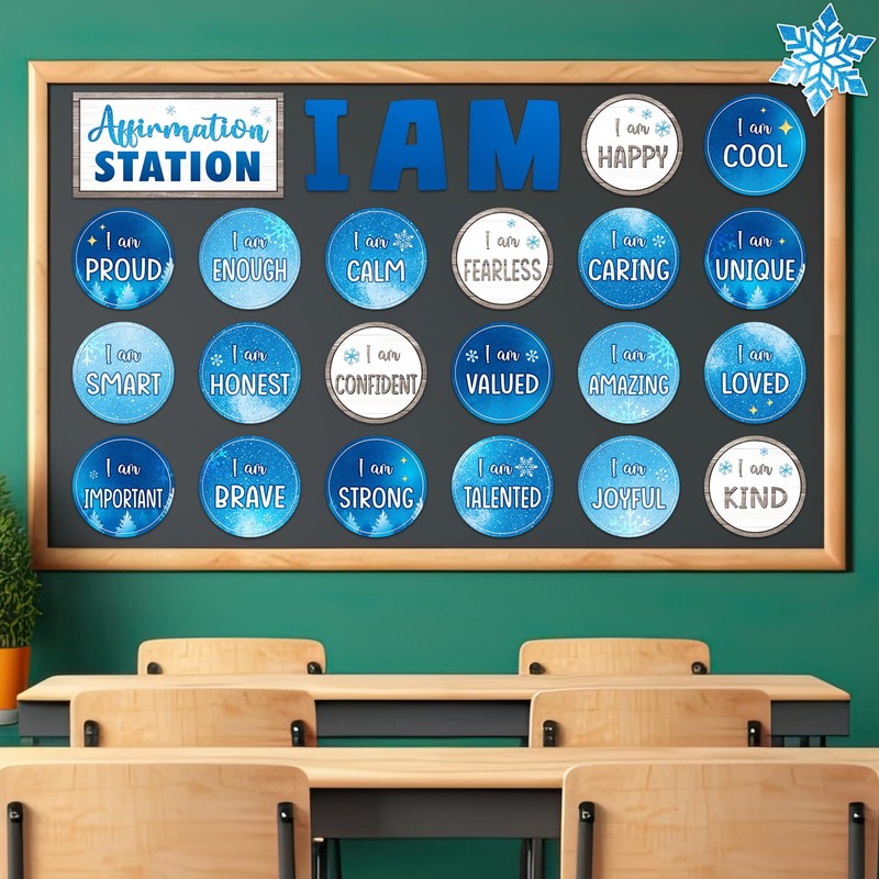 Frienda Winter Affirmation Station Bulletin Board Set Motivational Posters Classroom