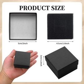 TANEMUDO 330 Pcs Jewelry Gift Boxes in Black 2 x 2 x 1.2 Inch with Foam Cushion Inserts Small Cardboard Gift Boxes for Displaying Jewelry, Ring, Earring, Necklace, and Bracelet