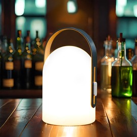 TRIROCKS Portable Cordless Lantern Outdoor Table Lamp, Rechargeable Lantern4000mAh LED Battery Operated Table Lamps, Easy 3-Step Touch Dimmable Outdoor Night Lamp Lantern with Remote Control