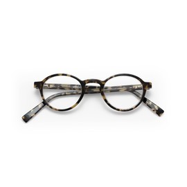 eyebobs Premium Reading Glasses for Men and Women | Board Stiff - Traditional Round Shaped Frame for Narrow Faces, Tortoise/Black, 1.75