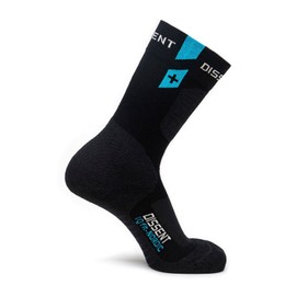 DISSENT Unisex Adults Nordic Crew - IQ Fit Hybrid Thin High-Performance Breathable Warm Insulated Padded Over the Calf Merino Wool Ski Socks, Medium