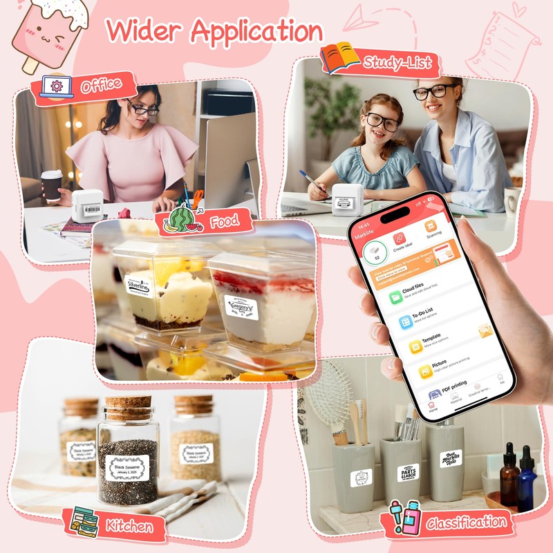 HUIJUTCHEN Portable Bluetooth Label Maker Machine with 30x50 mm Tape,