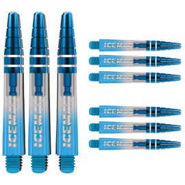 RED DRAGON Gerwyn Price Nitrotech Blue Dipped with Blue Top Short Dart Stems - 2 Sets Per Pack (6 Stems Total)