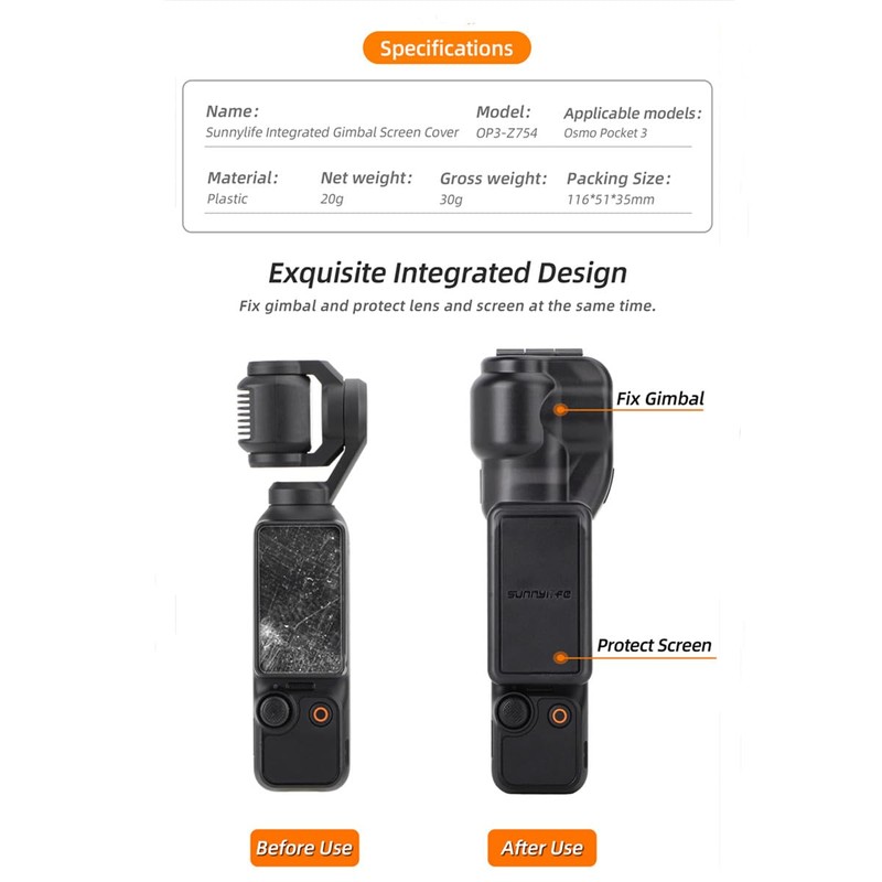 Taoke Lens Hood for DJI OSMO Pocket 3, Gimbal Camera