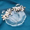 Yheakne Pearl Crystal Wedding Hair Pins Gold Flower Hair Pins