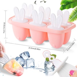 Zaloife Ice Lolly or Popsicle Moulds, Set of 6, LFGB Tested and BPA Free with Cleaning Brush and Folding Funnel