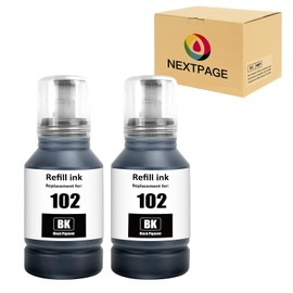 NEXTPAGE 102 Ink Compatible with ink refill bottles for ET-2700 ET-2750 ET-2751 ET-2756 ET-2850 ET-2851 ET-2856 ET-3700 ET-3750 ET-3850 ET-4750 ET-4850 ET-4856 ET-15000 Printer Ink Set(2BK)