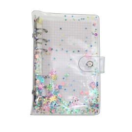 Round Ring Binder with Press Stud Closure, A6/A5, 6 Holes, Colourful PVC Cover, Folder, Loose Leaf Notebook, Refill, DIY Scrapbooking Binder Cover Protector (Petal, A5 mini set)