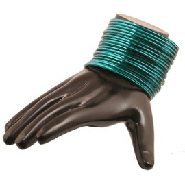 Touchstone Indian Bollywood Fashion Handcrafted Exotic Golden Flakes Fabulous Vintage Textured Colors Golden Glitters Rhinestones Designer Jewelry Bangle Bracelets in Gold Tone for Women., L - Circ